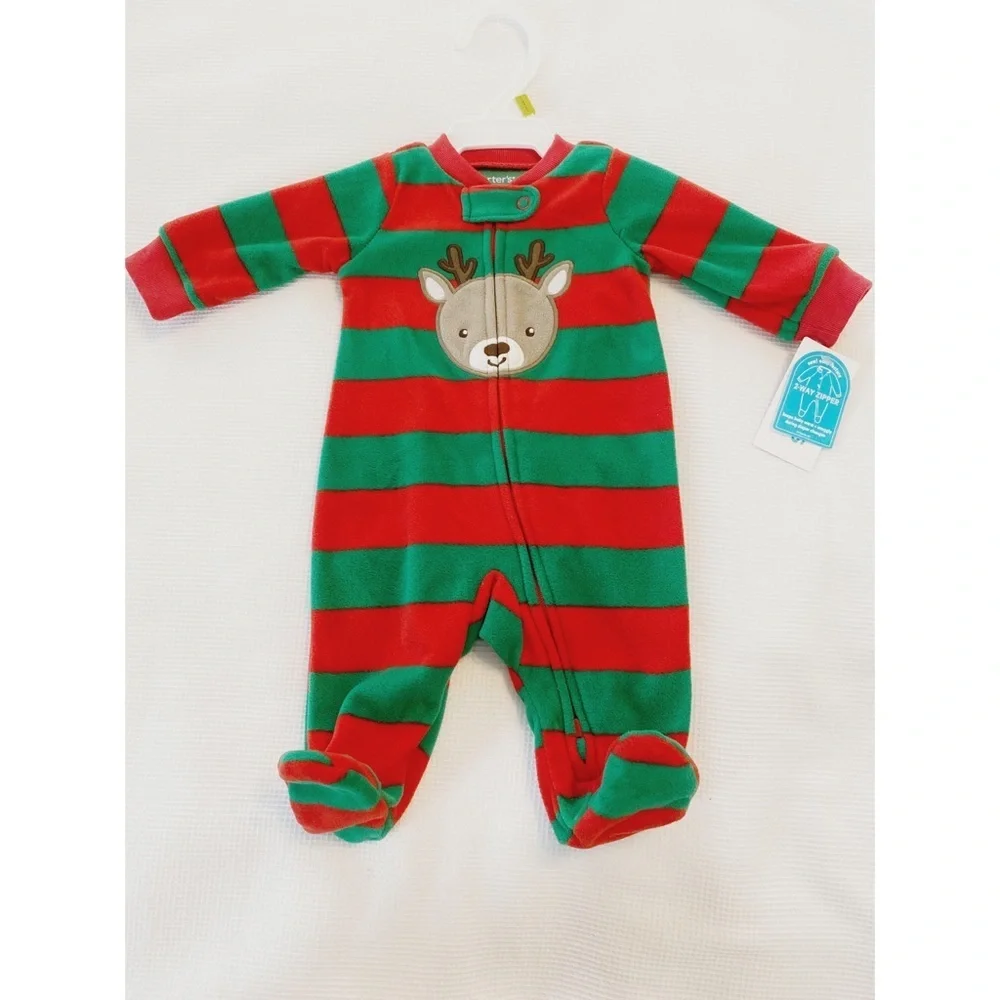 Carter’s reindeer striped bodysuit newborn